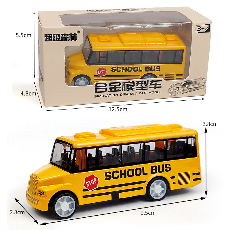 High Quality Cool School Bus Toy Simulate Exquisite Interesting Body for Yellow Bus with Pull Back Mechanism Kid Toys