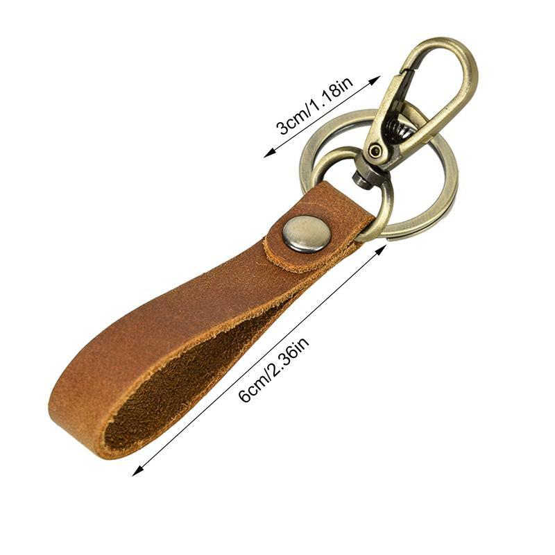 พวงกุญแจแบบย้อนยุคพวงกุญแจหนัง PU สำหรับผู้ชายผู้หญิงพวงกุญแจแบบพกพาสำหรับกระเป๋านักเรียนกระเป๋าโทรศัพท์มือถือ