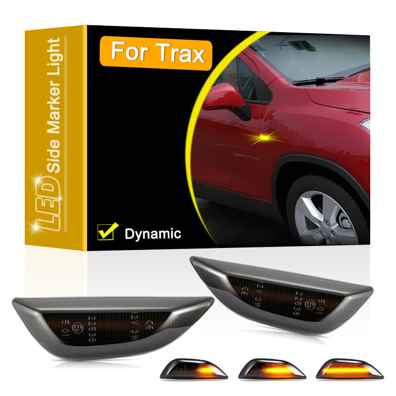 Smoked Lens Waterproof LED Side Fender Marker Lamp Flowing Turn Signal Light For Chevrolet Trax 2012 2013 2014 2015 2016-2019