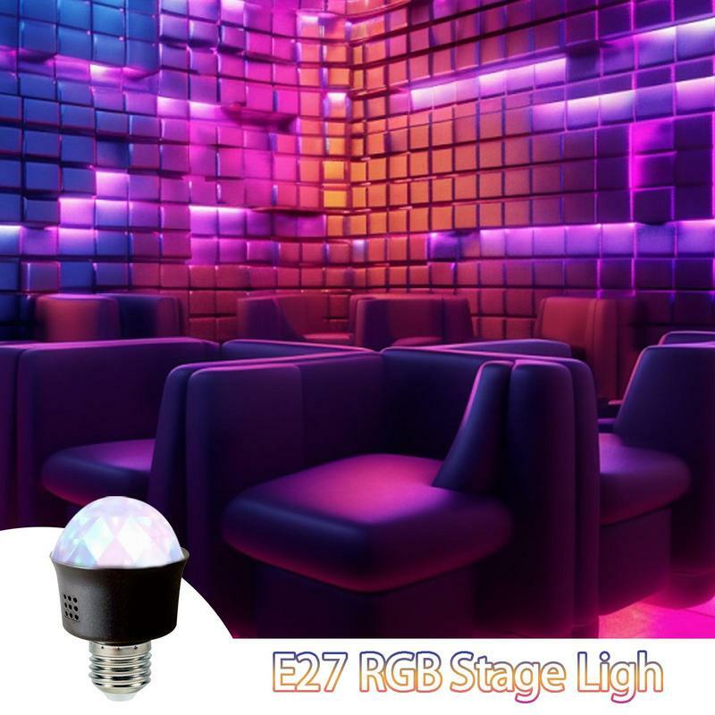 Fiesta de cumpleaños E27 colorida rotación automática RGB LED efecto de luz de escenario lámpara de discoteca bola mágica reutilizable bombilla para Club DJ AC 85-265V