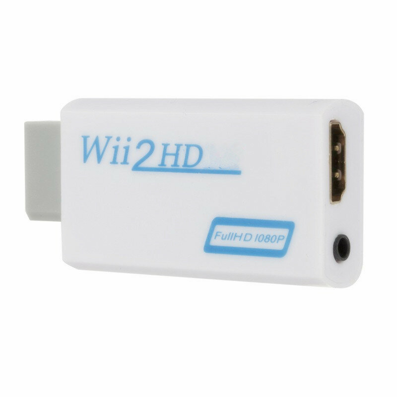 Full HD 1080P Wii para adaptador compatível com HD, conversor, áudio de 3,5mm, PC, HDTV, monitor