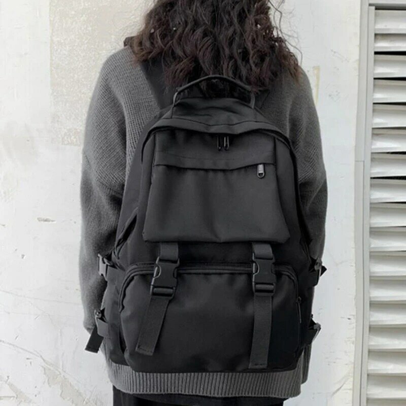 Simple Backpacks Large Capacity Travel Bag Solid Harajuku Student Schoolbag Backpack Women Man Bag Unisex High Street