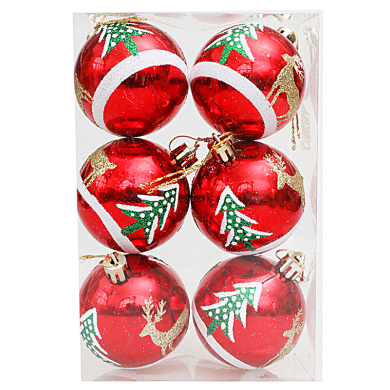 6pcs/Set Christmas Tree Balls Xmas Home Decor Glitter Baubles Party Wedding Ornaments Candy Hanging Balls Xmas Gifts Decoration