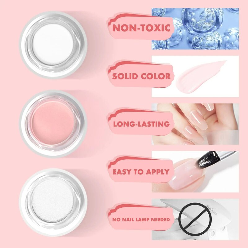 AIJIMEI-polvo acrílico rosa para uñas, polvo acrílico rosa para uñas