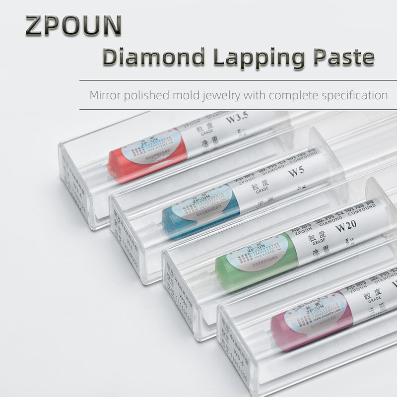ZPOUN-Diamond Lapping Pastes Seringas Composto para Jóias, Jade, Metal, Mold Mirror, Polishing Paste, Ferramentas abrasivas, W0.5-W40, 1Pc