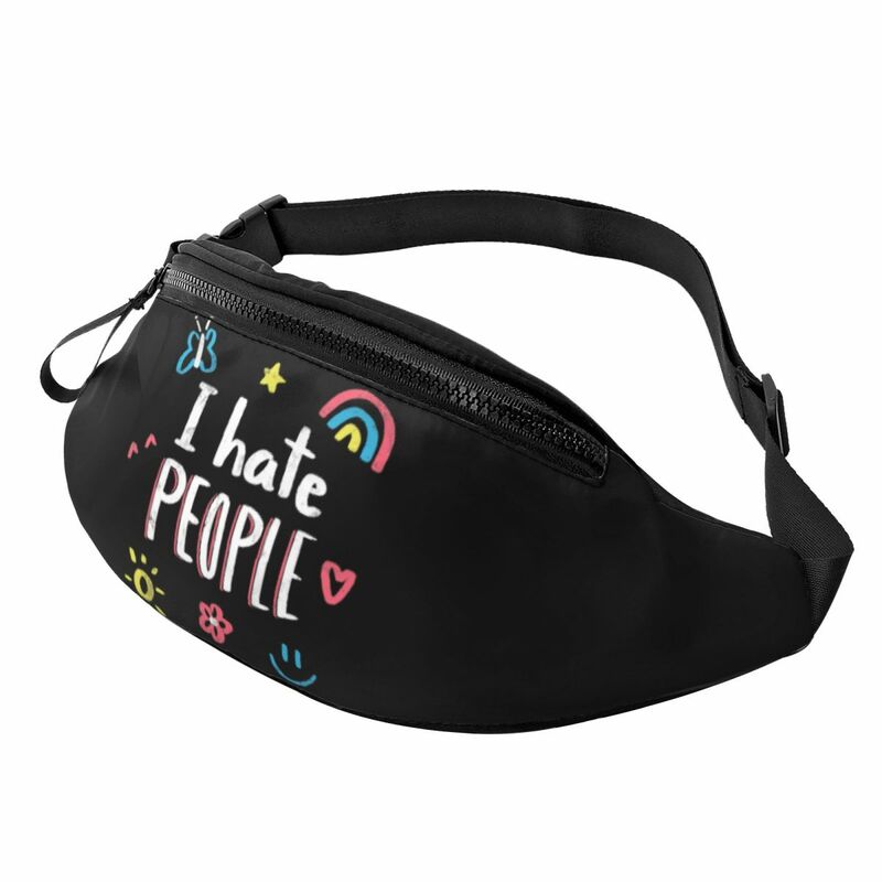 I Hate People Dumpling Bags accesorios para hombre y mujer, elegante Smile Rainbow Flower Butterfly Strap Bag