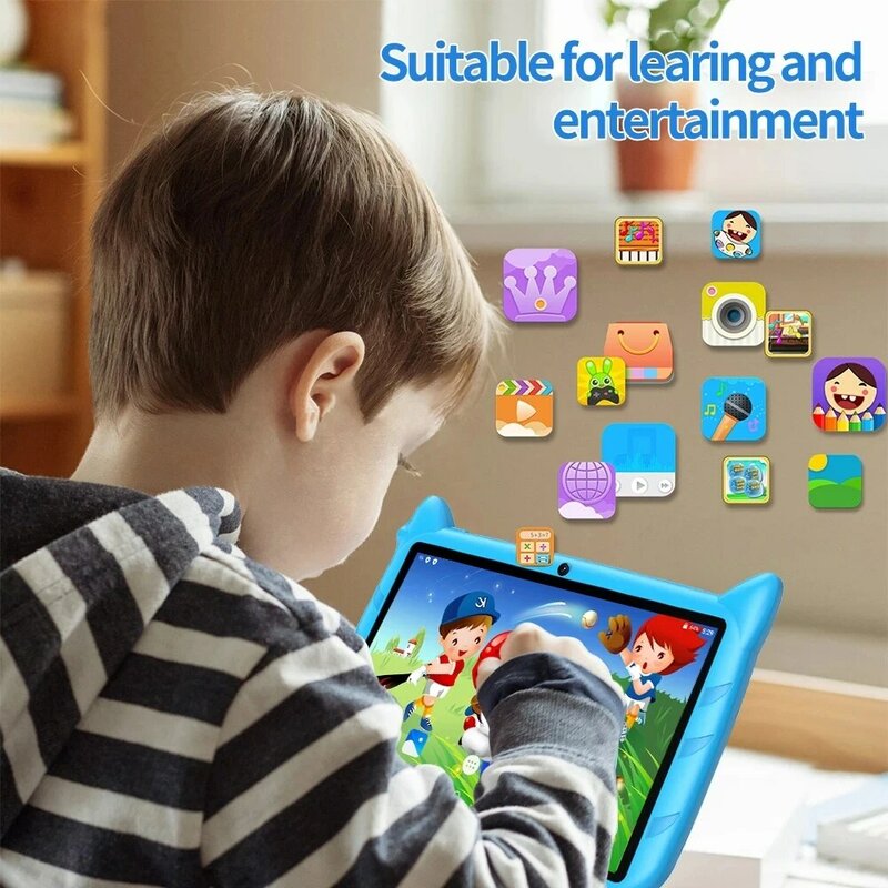 Quat Core-tableta de 7 pulgadas para niños, 4 GB + 64 GB, Tv, Bluetooth, Wi-Fi, para juegos, PC