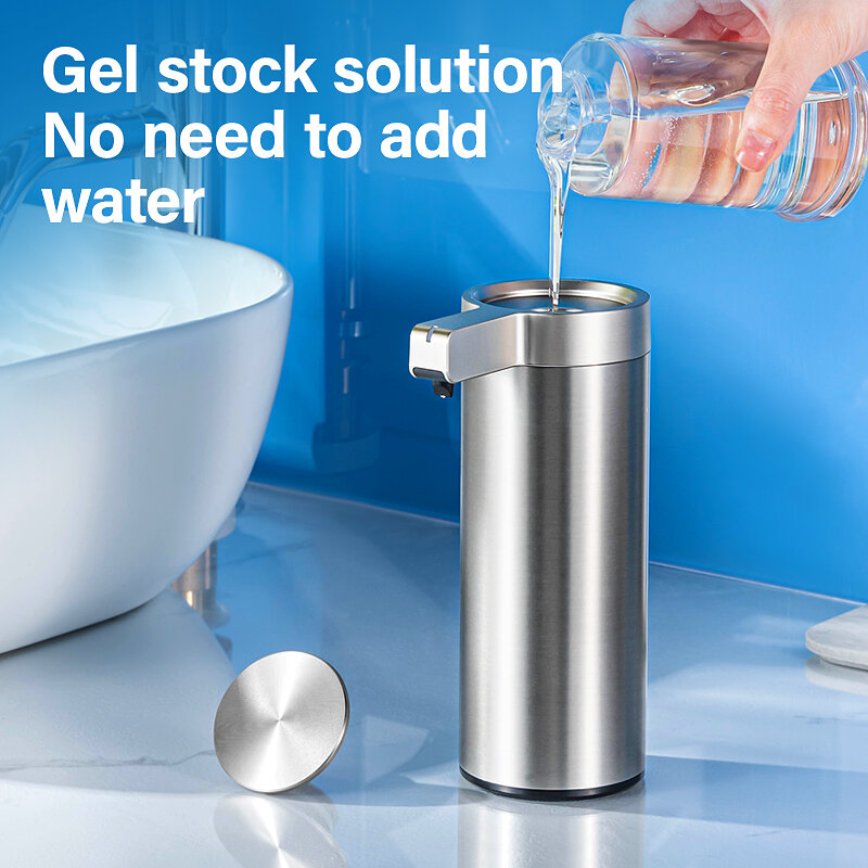 Dispensadores automáticos de jabón líquido, botella de loción de Metal de acero inoxidable 304, Sensor de inducción sin contacto, accesorios de baño para Cocina