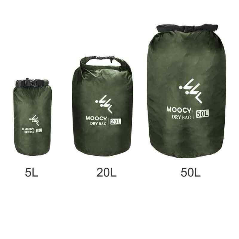 Saco de natação impermeável do PVC, secagem rápida, armazenamento do rio do caiaque, rafting sacos à deriva, nylon, 5L, 20L, 50L