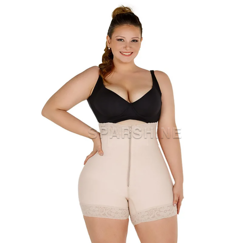 Fajas Colombia nas Frauen hohe Taille Butt Lifter Shorts Körperform ung Bauch Kontrolle Abnehmen Spitze flachen Bauch Shape wear
