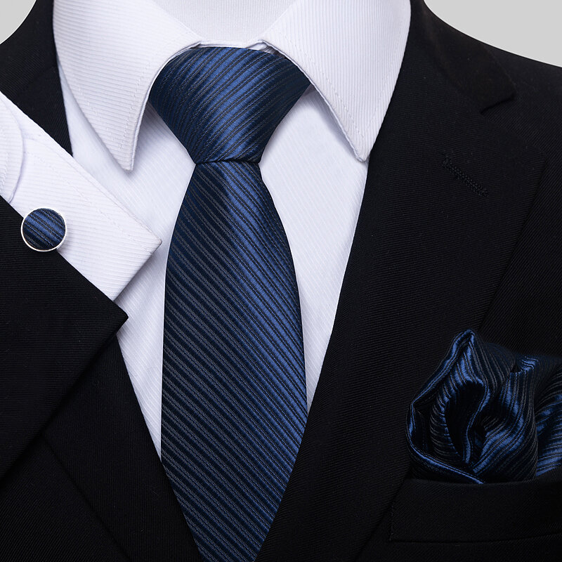 100% soie 8 cm cadeau d'anniversaire cravate Hanky boutons de manchette ensemble hommes cravate hombre vêtements formels violet géométrique jour de l'indépendance