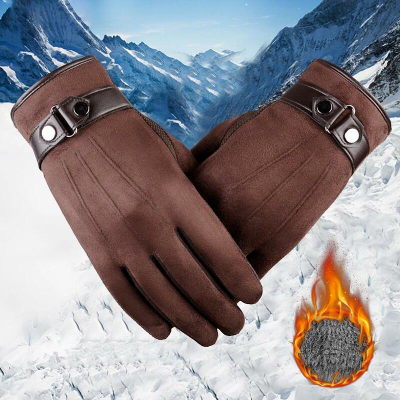Guantes de talla única para hombre, manoplas de Color sólido, protectores de manos ligeros resistentes al frío, guantes de montar, calentador de manos