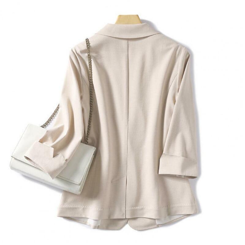 Abrigo de manga de tres cuartos para mujer, Chaqueta de traje de manga 3/4 ligera, elegante y transpirable, con temperamento elegante