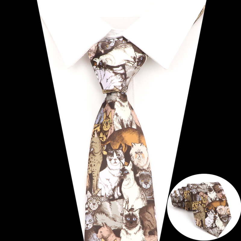 Vintage Imitation Silk Ties Men's Fashion 8cm Graffiti Painting Floral Necktie For Men Wedding Business Soft Printing Tie Wed Gi