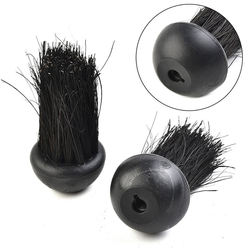 2PCS Round Fireplace Brushes Replacement Set Hearth Fireplace Brush Head Refills  Fireplace Stove Accessories 5.2x7.5cm