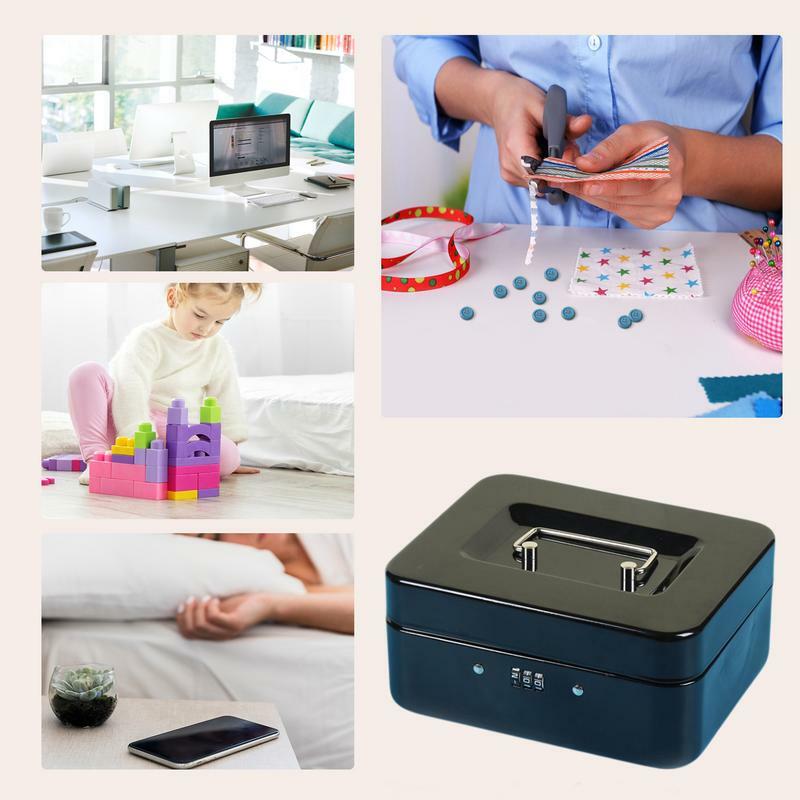 Mini Travel Safe Box Travel Lock Box Portable Money Cash Deposit Box With Security Code Travel Safe Box For Cards Change Jewelry