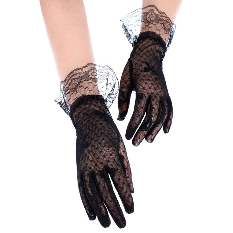 Flapper-handschoenen voor dames en meisjes in thema-galakostuumaccessoires