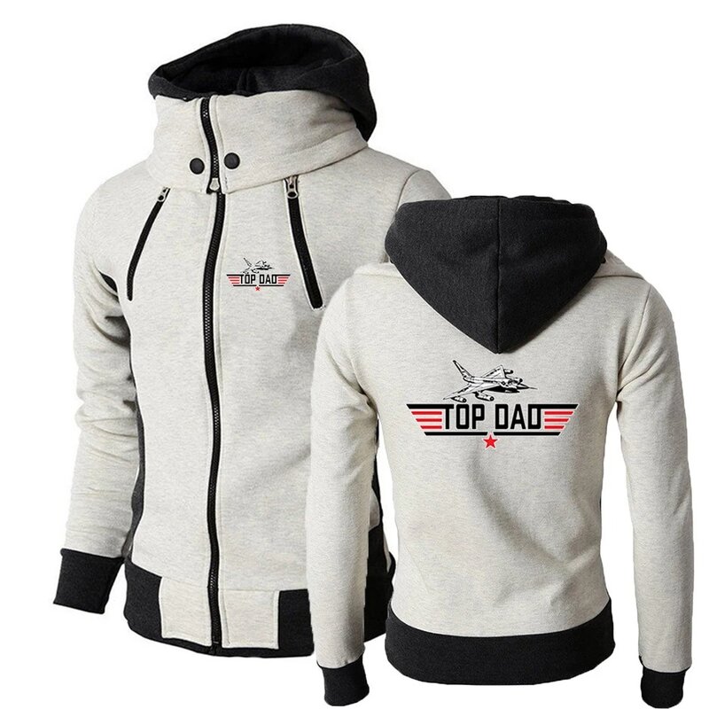 TOP DAD TOP GUN Movie Men Brand New Spring and Autumn Popular Three-color Hoodie Zipper Leisure High-quality Coat Tops