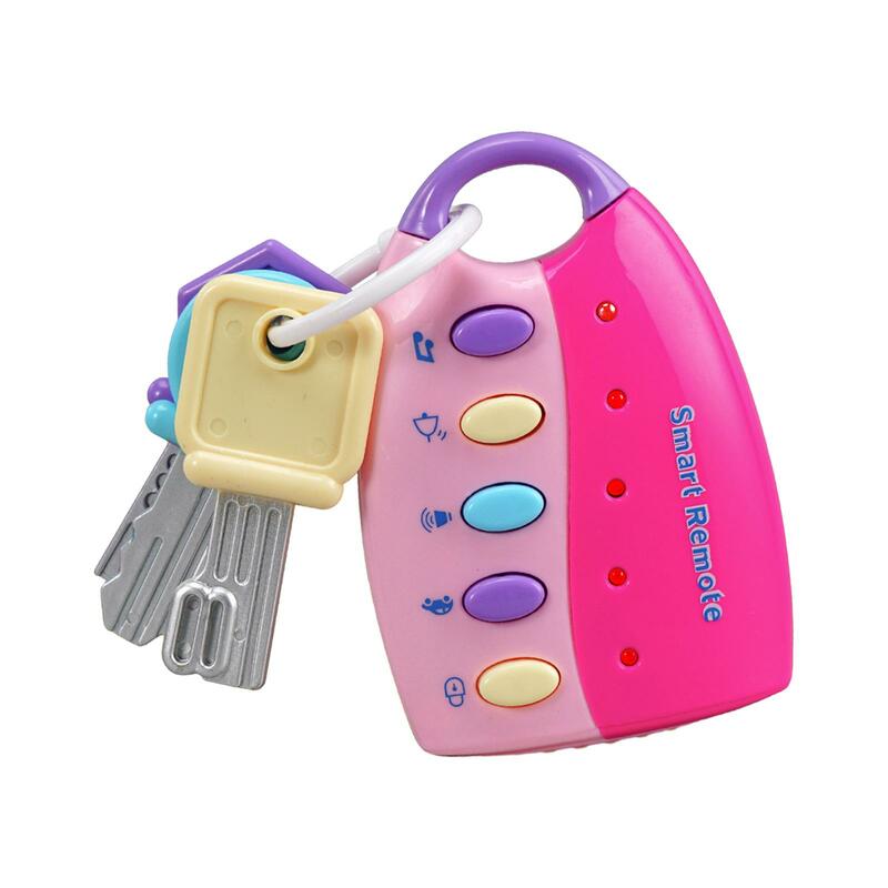 Mainan kunci mobil bayi, kunci Remote musik untuk anak-anak hadiah ulang tahun balita