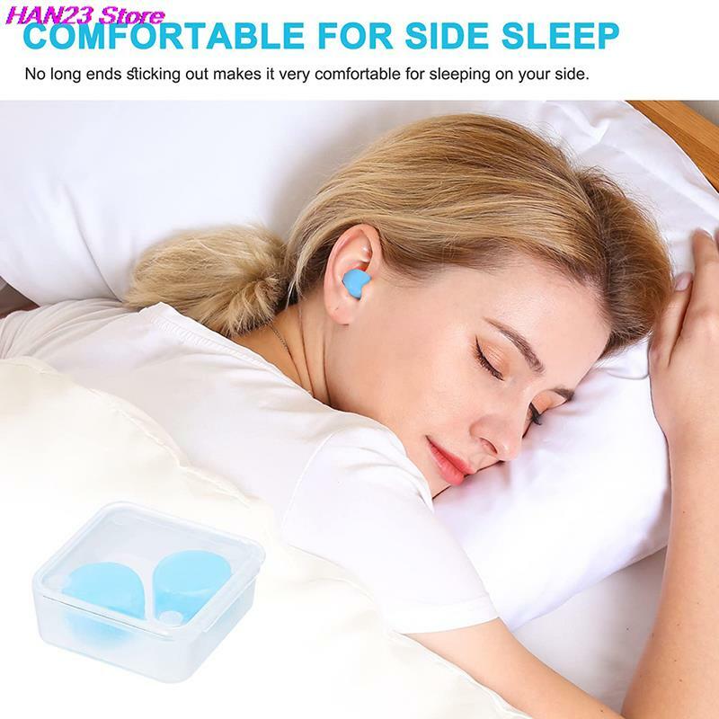 New 8PCS Silicone Ear Plugs Noise Reduction Sleep Anti Canceling Sound Insulation Earplug Protection Sleeping Reusable Ear Plugs