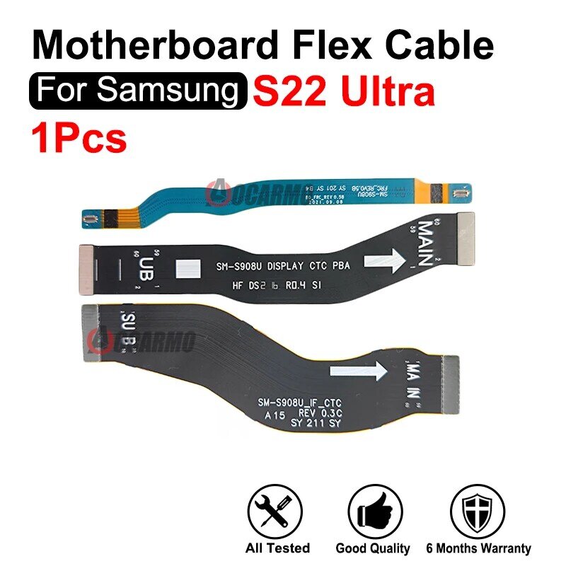 Conector de placa base para Samsung Galaxy S22 Ultra, Cable flexible de pantalla LCD, antena de señal Wi-Fi, SM-S908U/B/F