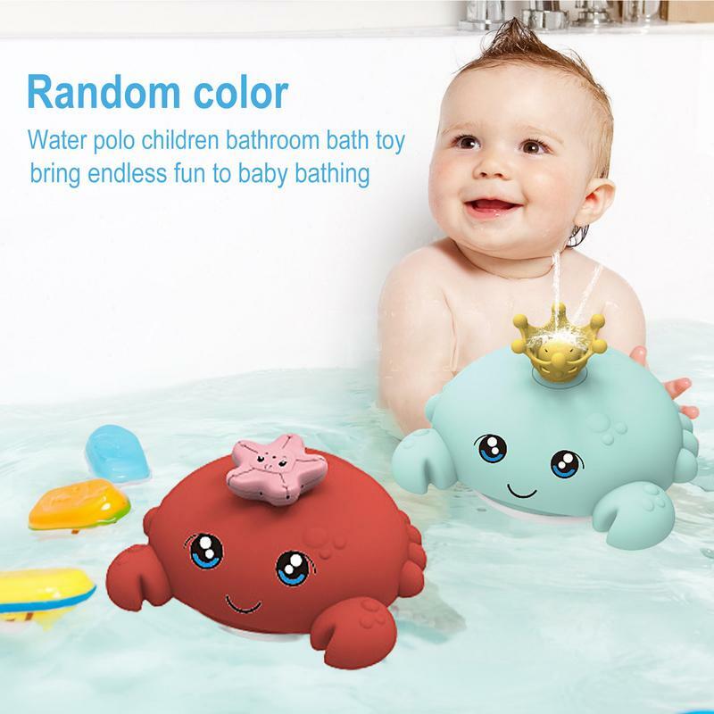 Mainan bak mandi kartun mainan bak mandi anak dengan semprotan air dan lampu LED mainan penyemprot bercahaya mainan anak-anak untuk anak laki-laki dan perempuan di