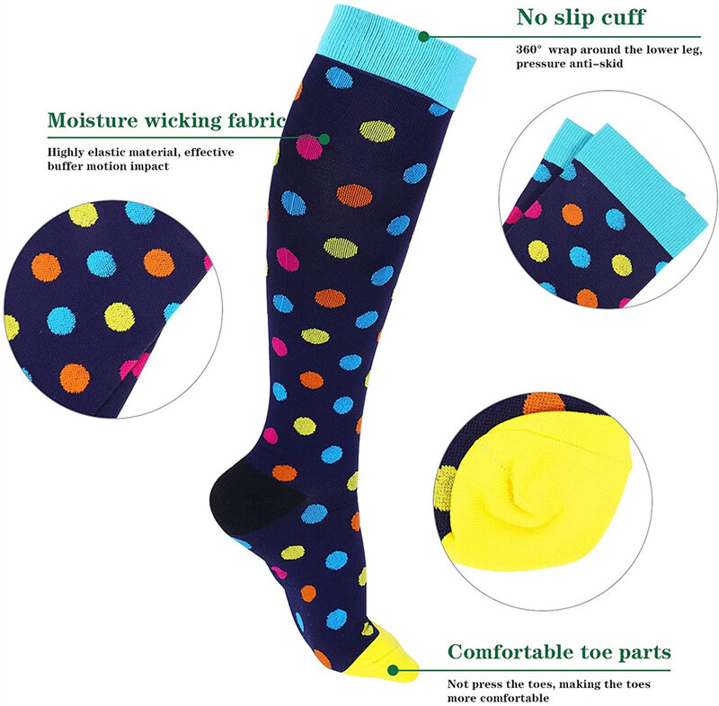 Chaussettes de sport à compression pour femme enceinte, bas pour œdèmes, varices, marathon, course à pied, voyage