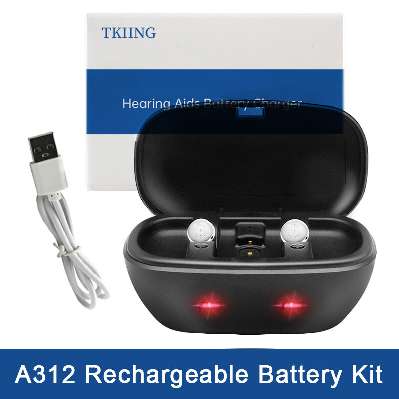 312 akumulator do aparatów słuchowych dostarczany jest z ładowarką, bateria do aparatu słuchowego pasująca do urządzenia, które używa baterii o rozmiarze 312