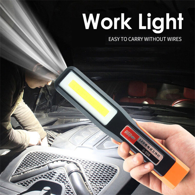 Luz de trabajo LED COB, linterna portátil recargable, lámpara magnética de garaje con gancho, linterna portátil para senderismo