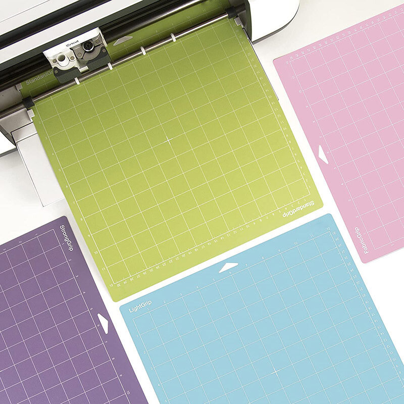 Tapete de corte de placa Base de máquina de grabado de colores mezclados para Cricut/cameo 4 con esteras de corte de Pvc adhesivas, 33x35cm, 1/3 Uds.