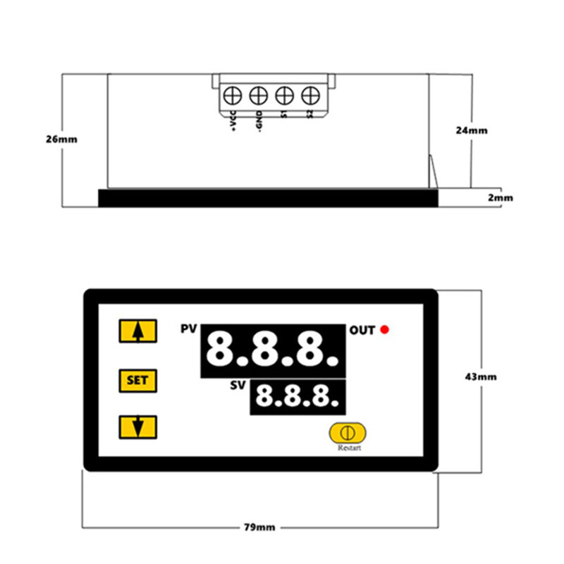 W3230 Mini Controlador De Temperatura Digital 12V 24V 220V Regulador Termostato Controle De Refrigeração De Aquecimento Termorregulador Com Sensor