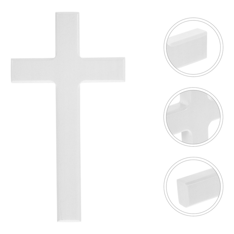 Белый деревянный настенный крест, христианская Античная табличка ручной работы, подвесной распятильник, религиозная церковь, домашний декор