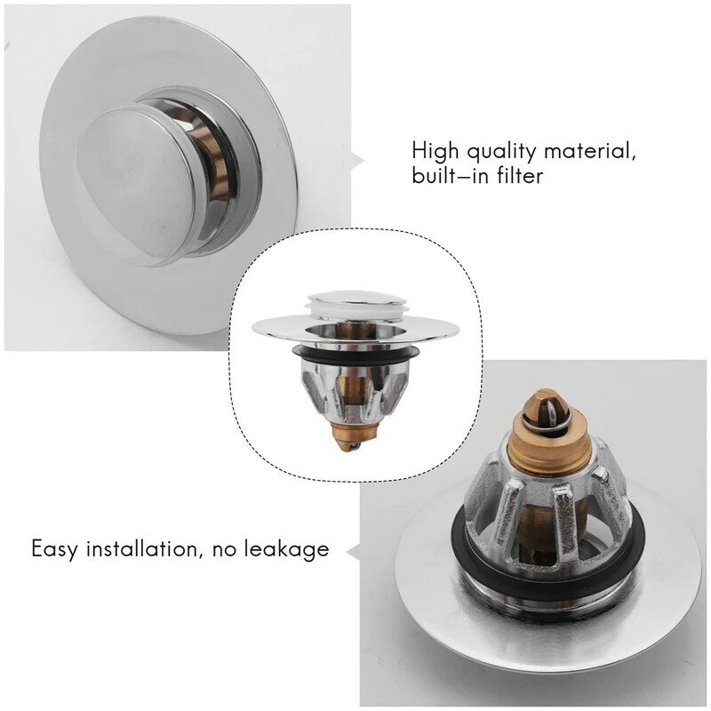 Basin Sink Waste Plug Bathroom Plugs Push-In Bounce Core Sink Spring Plug Used In Kitchen Bathroom And Toilet