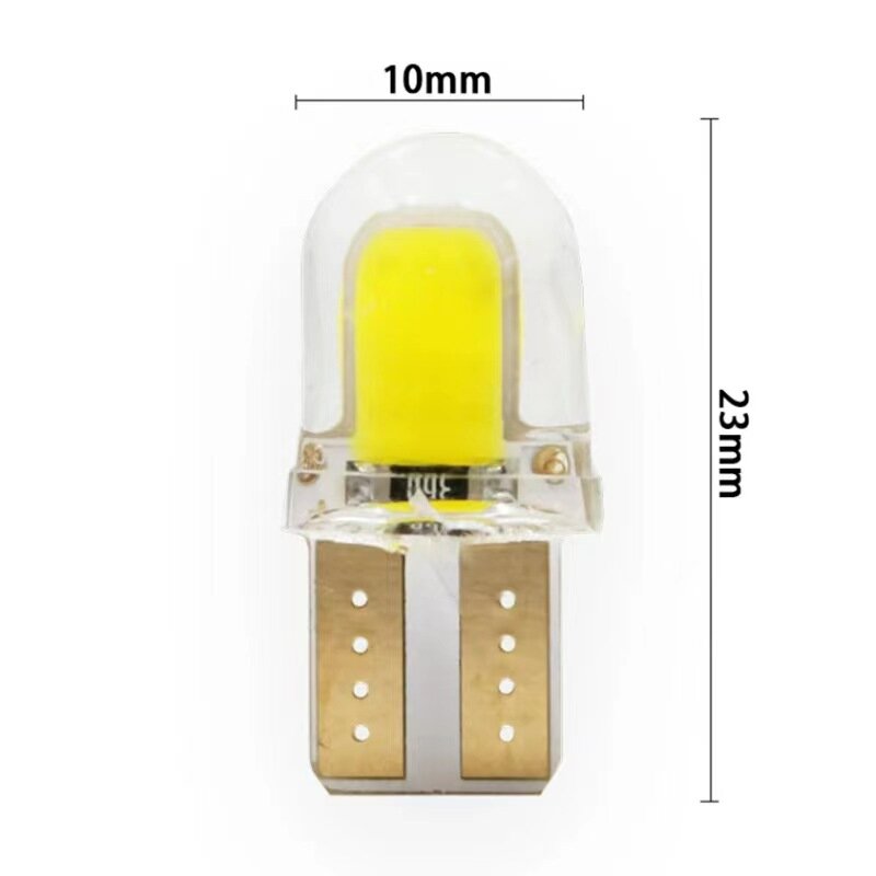 Bombilla LED para matrícula de coche, lámpara de liquidación Canbus, 12V, 10 piezas, T10, W5W, COB, accesorios
