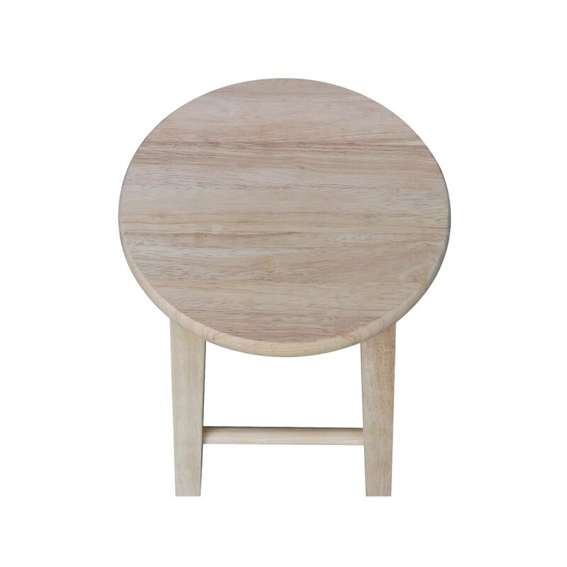 2023 New International Concepts Wood Round Top Stool - 18" Seat Height - Unfinished