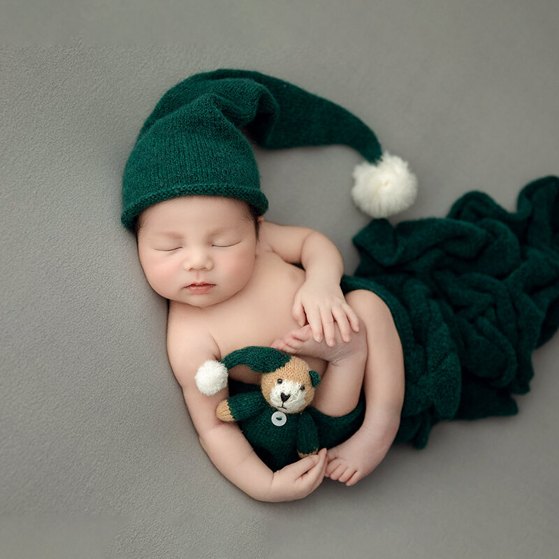 Newborn Photography Props Set, Infant Soft Hairball Hat, Photo Studio, Baby Girl, Boy, Shooting Accessories, 2 pcs