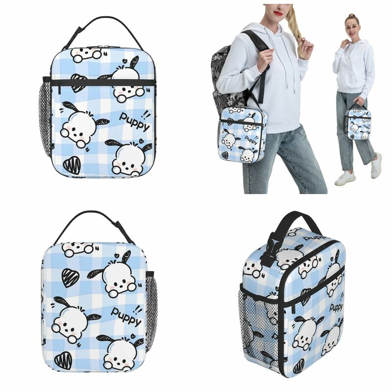 Милые Изолированные сумки для ланча с изображением собаки Большой контейнер для ланча, вместительный контейнер для завтрака, для путешествий