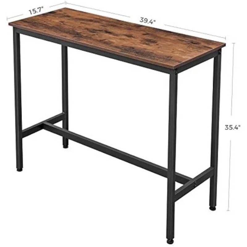 Узкая искусственная кожа, кухонный обеденный стол, высокий стол для паба, прочная металлическая рама, промышленный дизайн