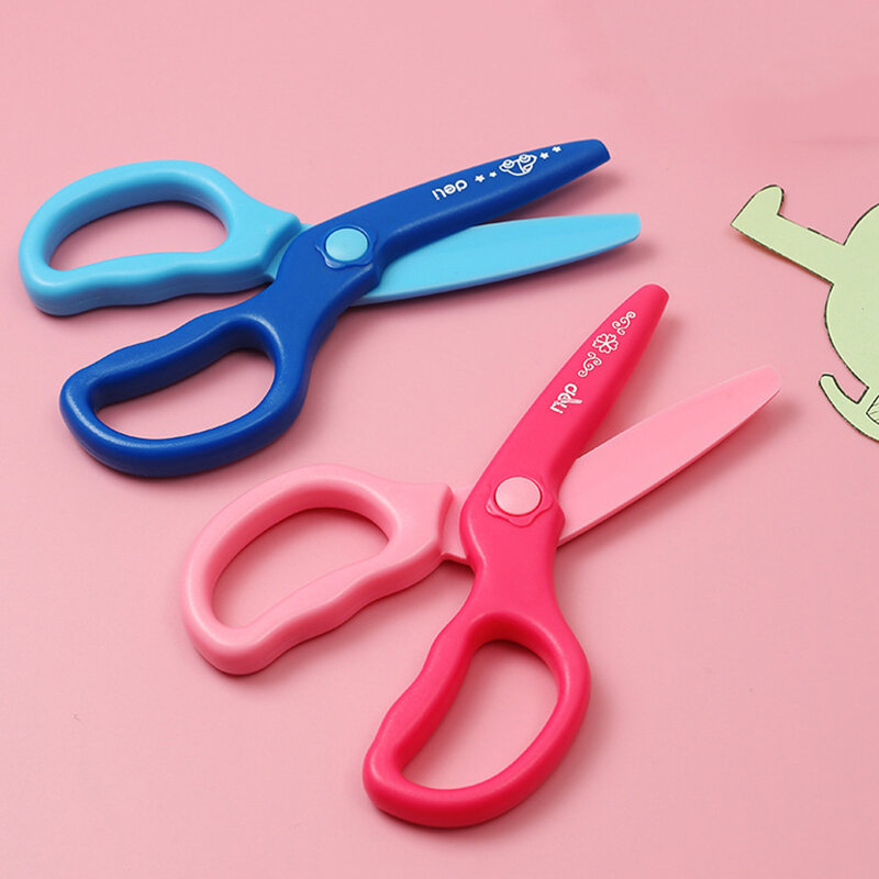 Plastic Scissors Stationery Paper Cutter Kids Safe Scissors Craft DIY Album Lace Shear Art School Supply