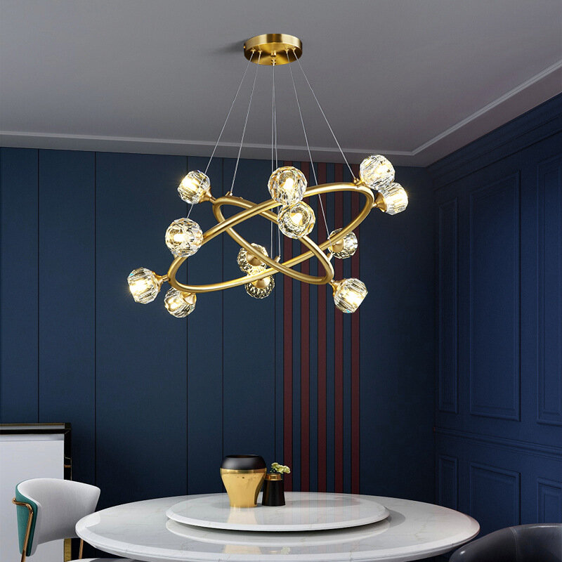2023 nowy kryształowy żyrandol nowoczesny prosta atmosfera salon jadalnia minimalizm kreatywna osobowość sypialnia gabinet Villa Li