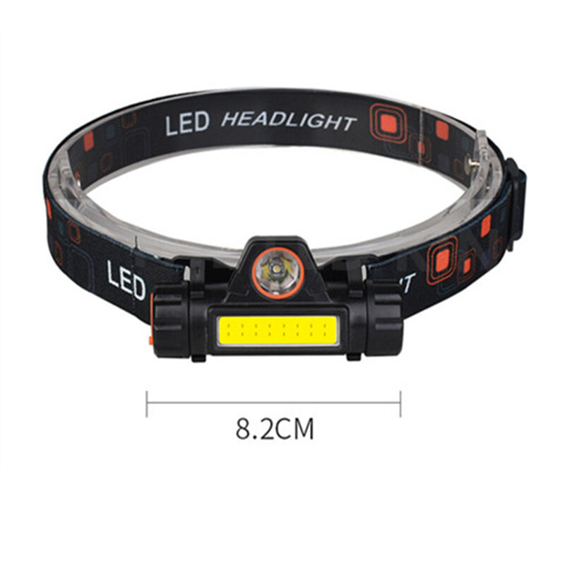 Mini linterna frontal LED recargable por USB, linterna de cabeza de alta potencia de 3000LM, resistente al agua, para acampar y pescar