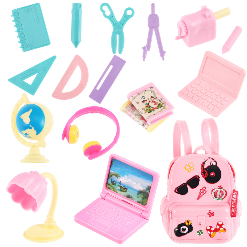 Accesorios de papelería de plástico para niñas, juguetes Miniforce, suministros escolares, Kit de muñecas, mochila de Pvc, juegos para bebés