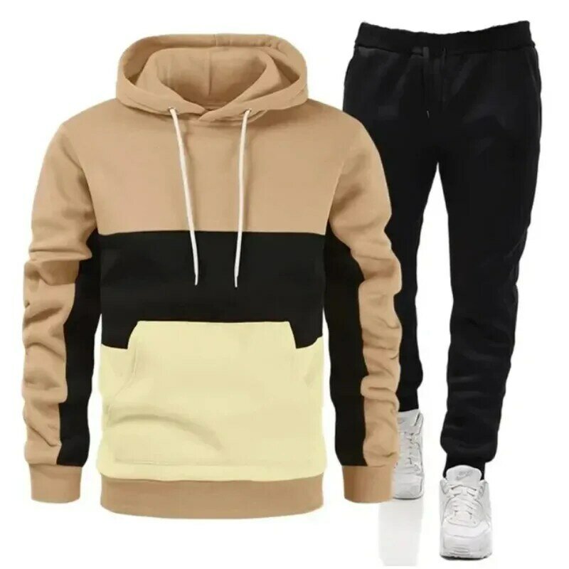 Men's Sweatshirt or Pants, Casual Sportswear, Patchwork, High Quality, Brand New, 2 Pieces