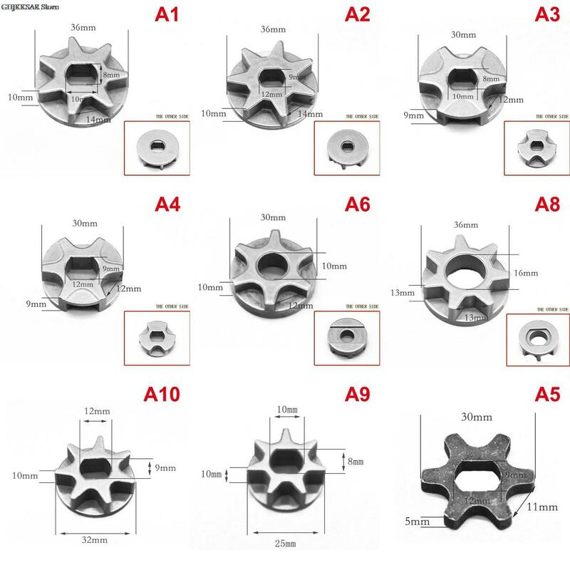 A movimentação das rodas dentadas da engrenagem Substitua a roda dentada, Chain Saw elétrica, 7, 6, 3 dentes, motosserra industrial, 5016, 6018, 1PC