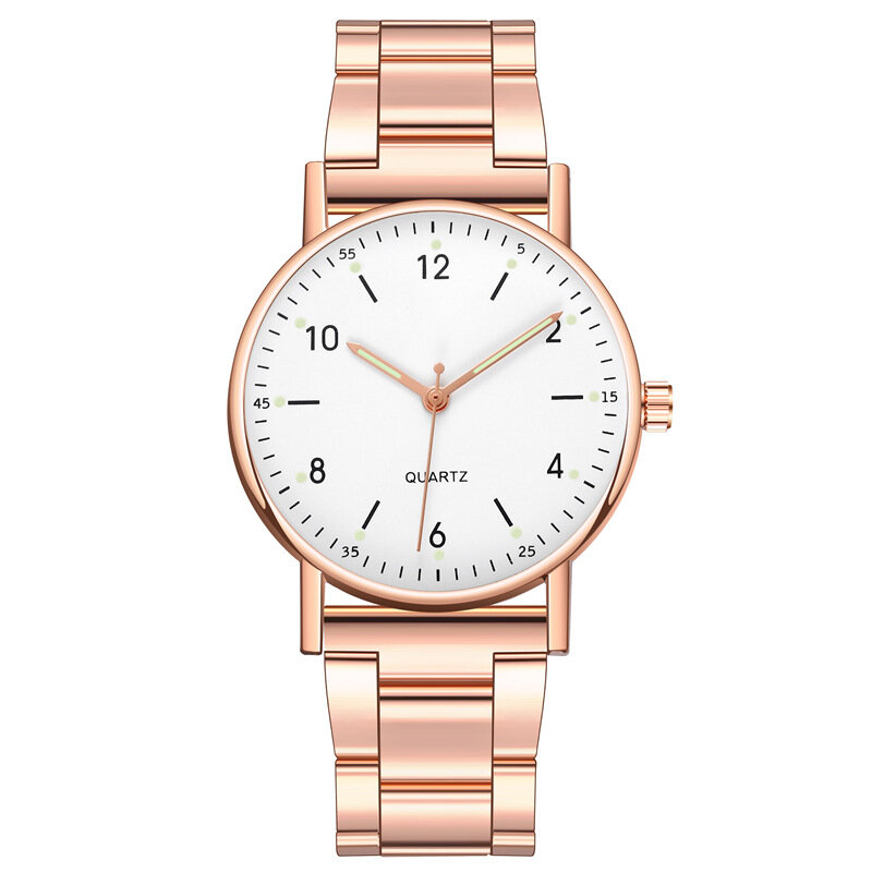 Einfache Quarz Armbanduhr Damen Quarzuhr Edelstahl leuchtendes Zifferblatt Freizeit modische Uhr reloj mujer montre femmes