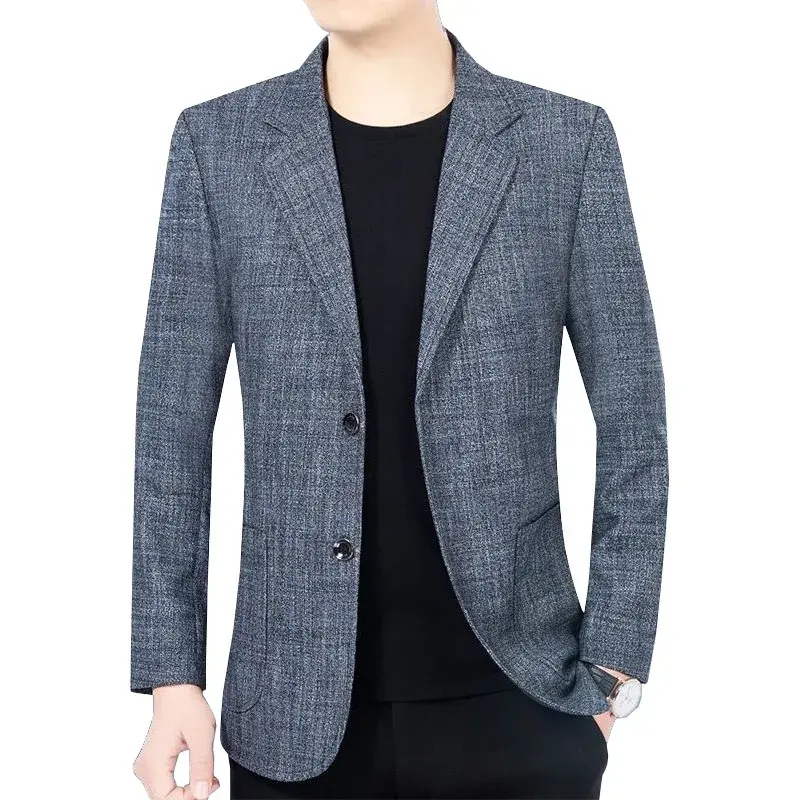 New Spring Men Thin Casual blazer giacche Business Plaid abiti cappotti qualità maschile Slim blazer giacche cappotti abbigliamento uomo 4XL