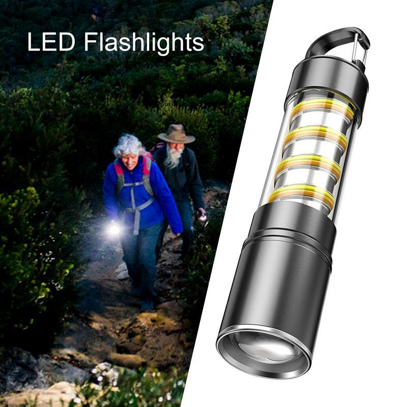 Helle Taschenlampe wiederauf ladbare helle Taschenlampe mit tragbaren Taschenlampen mit zoombarem Strahl für das Wandern zu Hause