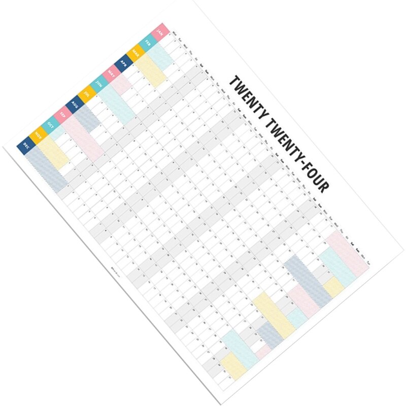 Kalendarz roczny 2024 Planer roczny 2024 Kalendarz od 1. 2024 do 12. 2024, 50x30cm Planer do domu Y3ND