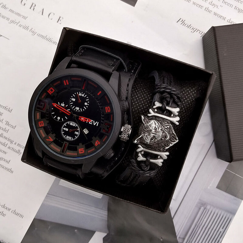 Męskie zegarki Top marka luksusowa moda Casual Business zegarek kwarcowy data zegarek z bransoletkami i pudełkiem Relogio Masculino