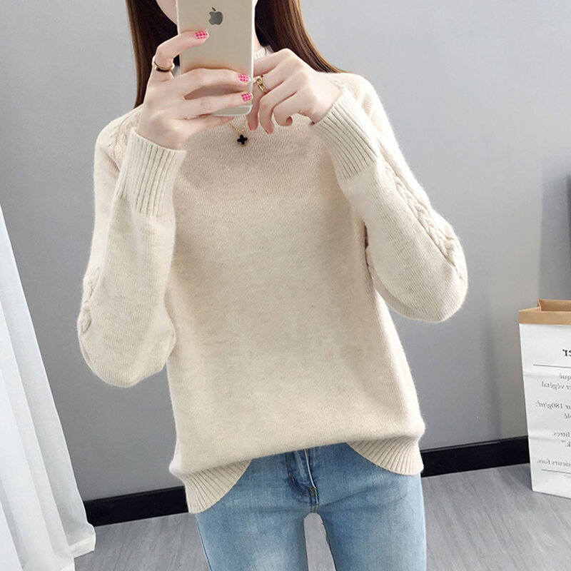 Women's Turtleneck Sweater Fall Winter New Loose Warm Knit Pullover Tops Candy Colors Knitwear Jumper Korean Soft Casual Poleras